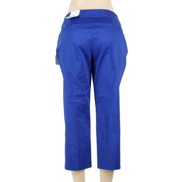 Coldwater Creek NEW $60 Sz 10 X 23 Royal Blue Natural Fit Cropped Polyester Pant