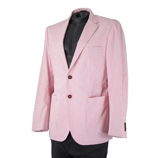 Mabro Bott Cli Givency Sz 52 R? Pink White Striped 100% Bemberg Blazer Jacket