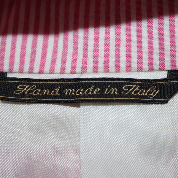 Mabro Bott Cli Givency Sz 52 R? Pink White Striped 100% Bemberg Blazer Jacket