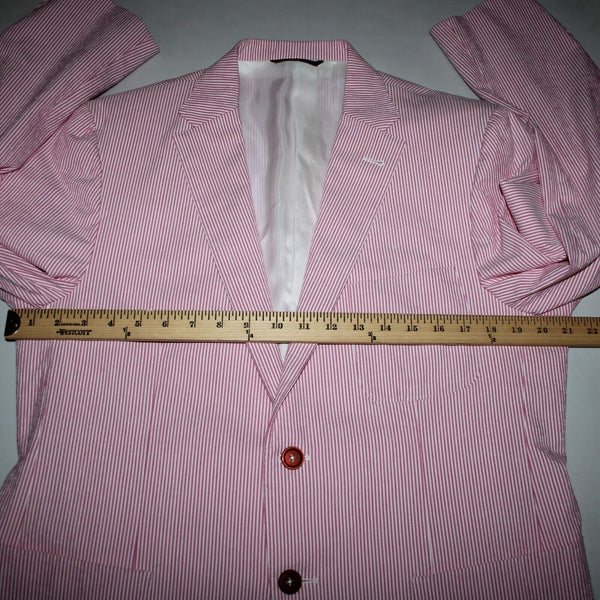 Mabro Bott Cli Givency Sz 52 R? Pink White Striped 100% Bemberg Blazer Jacket