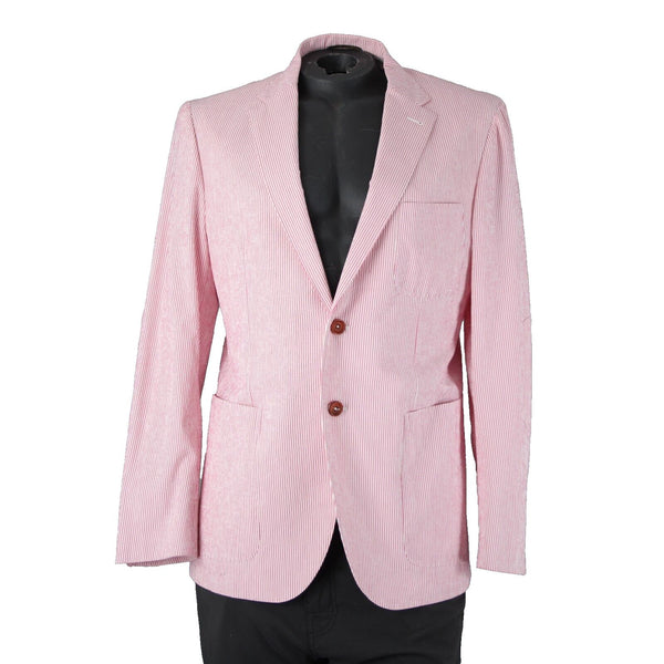 Mabro Bott Cli Givency Sz 52 R? Pink White Striped 100% Bemberg Blazer Jacket