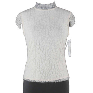 Laundry by Shelli Segal NEW $175 Sz XS Ivory Lace Overlay Nylon Blend Top