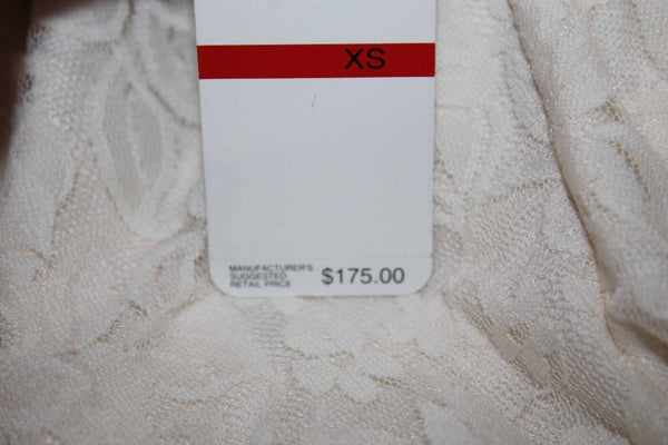 Laundry by Shelli Segal NEW $175 Sz XS Ivory Lace Overlay Nylon Blend Top
