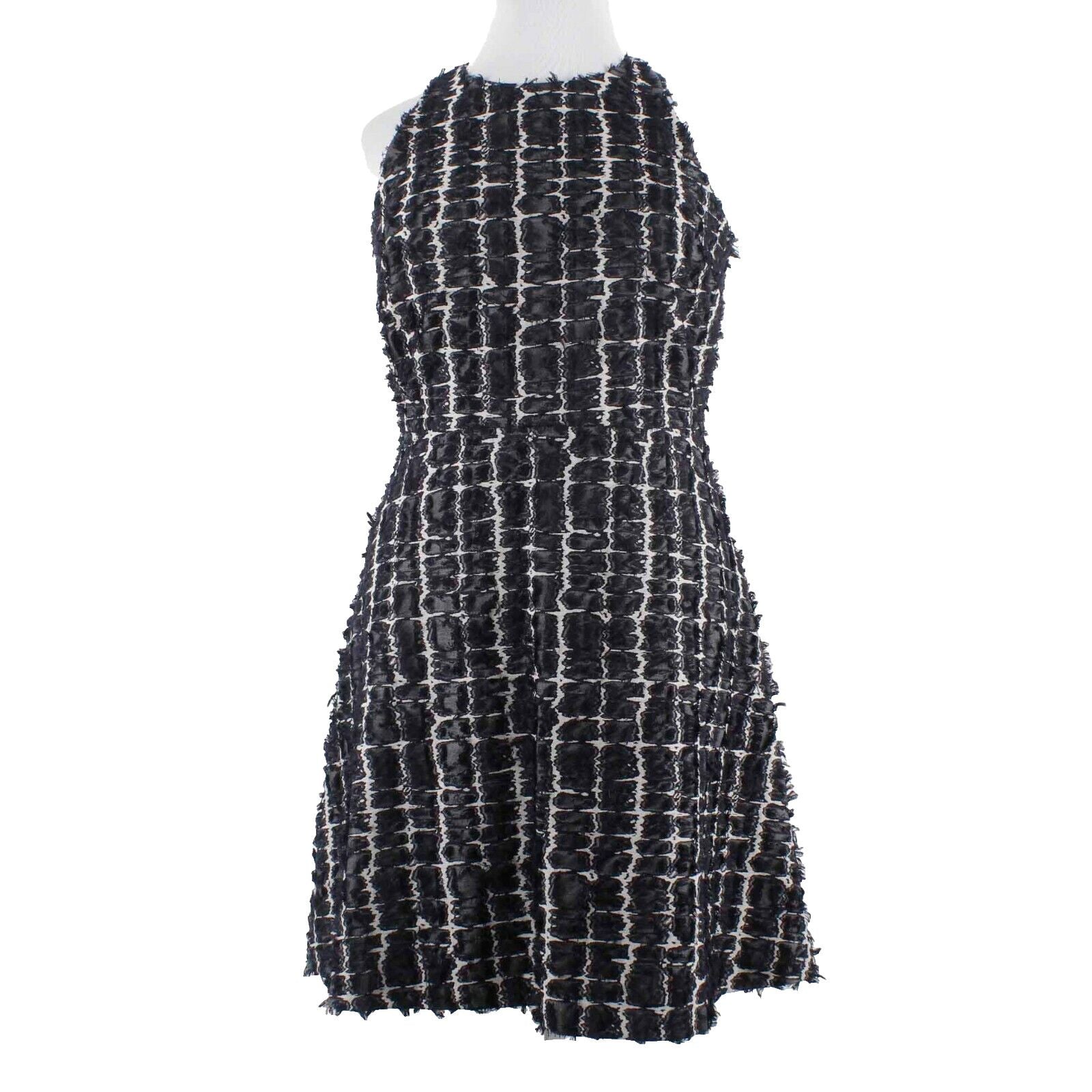Banana Republic NEW $148 Sz 14 Navy Blue Multi Lined Poly Cotton Dress