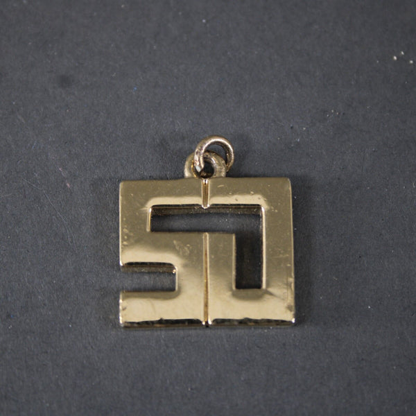 St John Goldtone Logo 1" Pendant Garment Zipper Pull