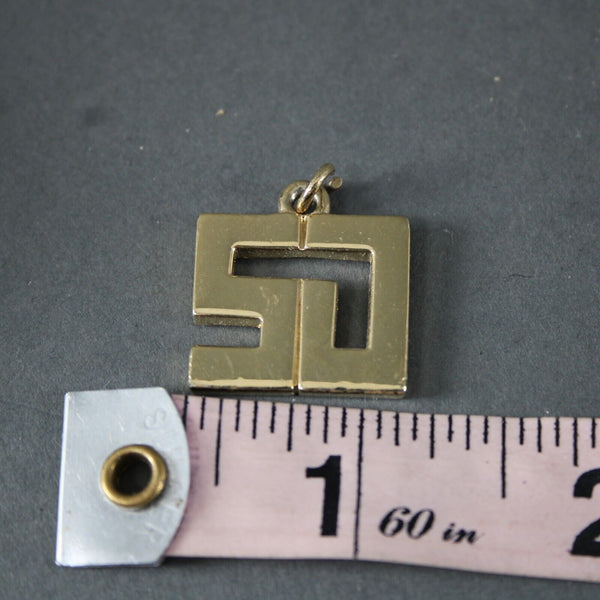 St John Goldtone Logo 1" Pendant Garment Zipper Pull