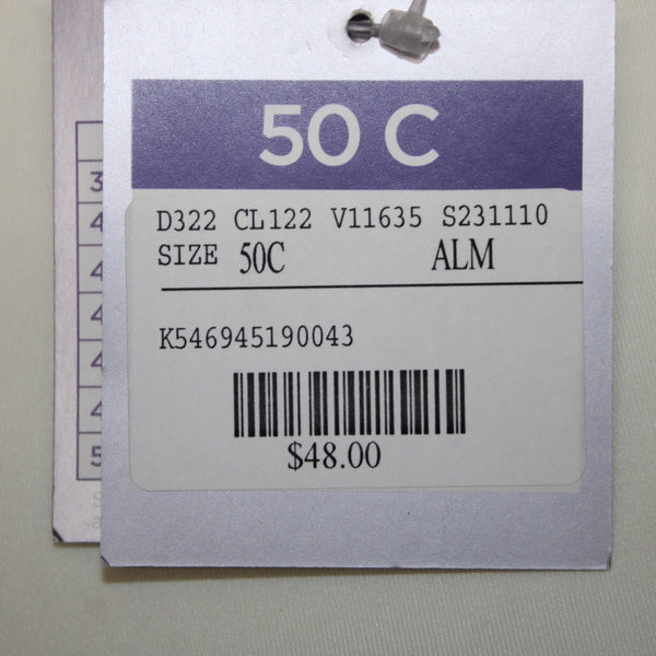 Catherines Bra NEW $48 Intimates Sz 50C Cream Tan Polka Dots Nylon Spandex Bra