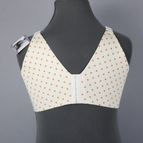 Catherines Bra NEW $48 Intimates Sz 50C Cream Tan Polka Dots Nylon Spandex Bra