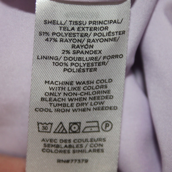 Ann Taylor Dress Sz 16 Lavender Purple White Plaid Lined Polyester Rayon Dress