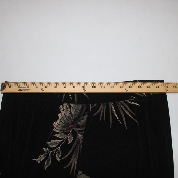 Citiknits Pant Sz 1X x 30 Black Tan Printed Straight Leg Pull On Acetate Pant