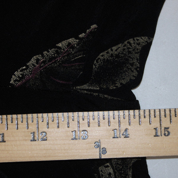 Citiknits Pant Sz 1X x 30 Black Tan Printed Straight Leg Pull On Acetate Pant