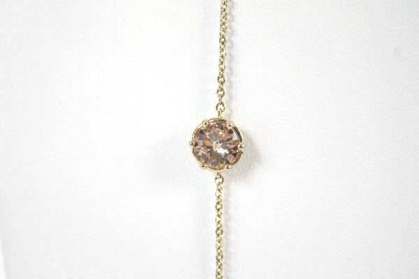 Banana Republic NEW $58 30" Goldtone Station Peach Rhinestone Necklace