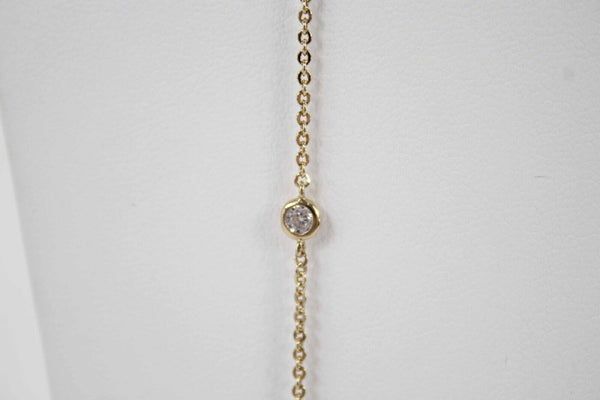Banana Republic NEW $58 30" Goldtone Station Peach Rhinestone Necklace