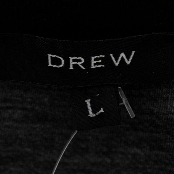 Drew NEW $225 Sz L Black White Stripe Zip Cotton Nylon Cardigan Sweater