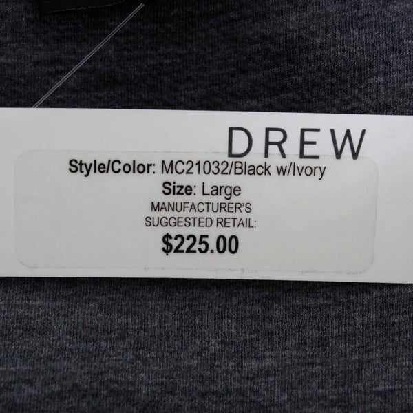 Drew NEW $225 Sz L Black White Stripe Zip Cotton Nylon Cardigan Sweater