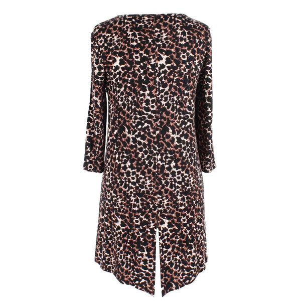 Soma NEW $65 Sz XS Black Brown Animal Hi Lo Tails Rayon Blend Knit Top