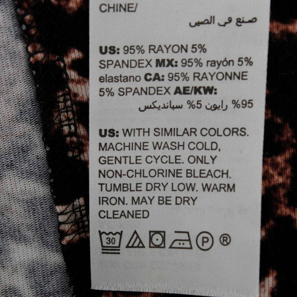 Soma NEW $65 Sz XS Black Brown Animal Hi Lo Tails Rayon Blend Knit Top