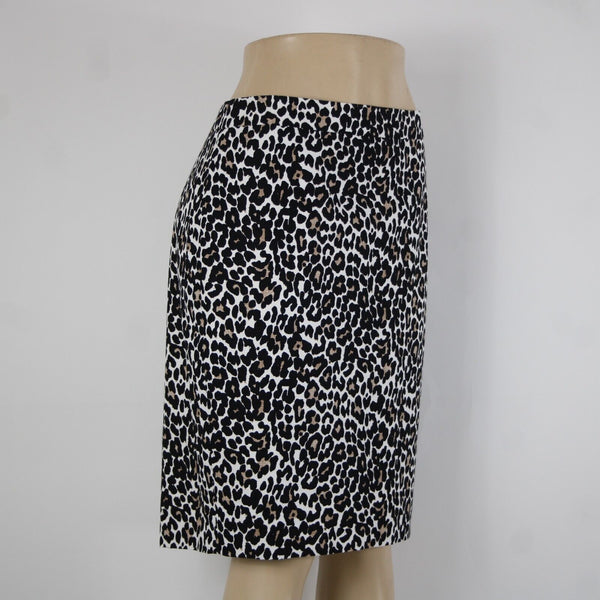 J Crew NEW $85 The Pencil Skirt Sz 10 Black White Animal Print 100% Cotton Skirt
