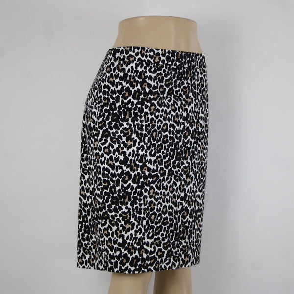 J Crew NEW $85 The Pencil Skirt Sz 10 Black White Animal Print 100% Cotton Skirt
