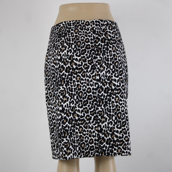 J Crew NEW $85 The Pencil Skirt Sz 10 Black White Animal Print 100% Cotton Skirt
