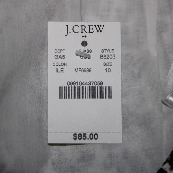 J Crew NEW $85 The Pencil Skirt Sz 10 Black White Animal Print 100% Cotton Skirt
