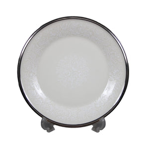 Lenox Moonspun Cream White Silver Platinum? Floral Design China 6.5" Plate