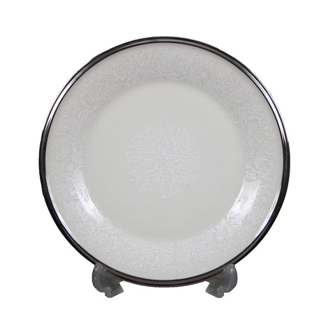 Lenox Moonspun Cream White Silver Platinum? Floral Design China 6.5" Plate