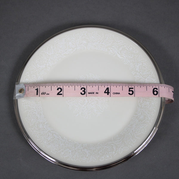Lenox Moonspun Cream White Silver Platinum? Floral Design China 6.5" Plate