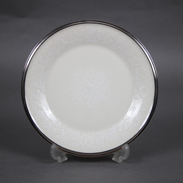 Lenox Moonspun Cream White Silver Platinum? Floral Design China 6.5" Plate