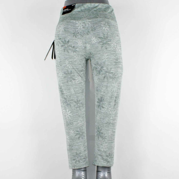 RBX NEW $58 Sz M x 22.5 Moss Multi Floral Texture Poly Blend Capri Legging