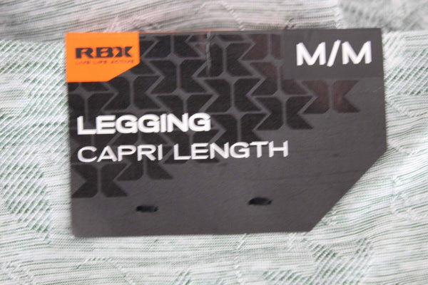 RBX NEW $58 Sz M x 22.5 Moss Multi Floral Texture Poly Blend Capri Legging
