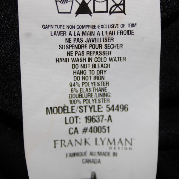 Frank Lyman Sz 8 Black Burgundy Multi Paillette Keyhole Neck Polyester Dress