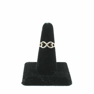 Sterling Silver Sz 8 Double Heart Infinity Ring
