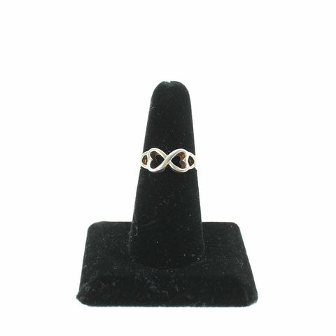 Sterling Silver Sz 8 Double Heart Infinity Ring