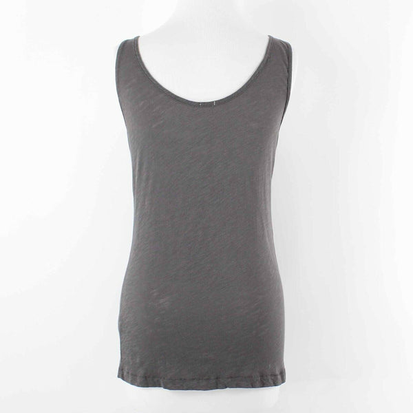 J Crew Sz S Dark Taupe Beaded Ruffle Front Cotton Silk Polyester Top