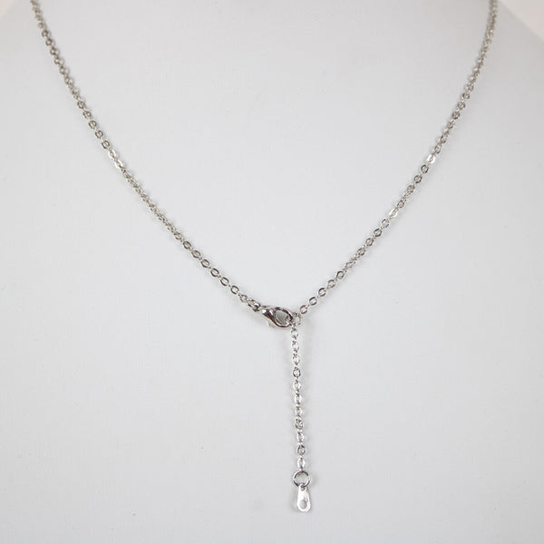 CINDY NEW Name Silvertone Rhinestone 14.5" w 4.5" Multi Ring Extender Necklace
