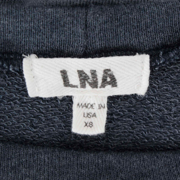 LNA Sz XS Navy Blue Oversize Hi Lo Side Zip Ombre Poly Cotton Blend Top