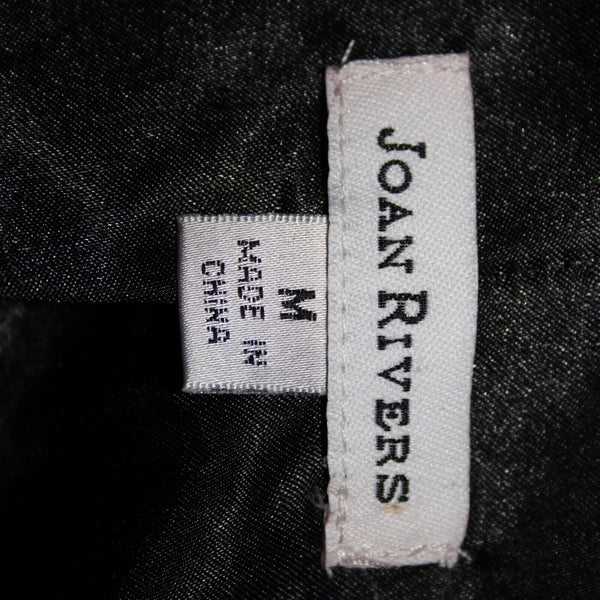 Joan Rivers Sz M Black White Silver Rhinestones Lined Collar Poly Spandex Jacket