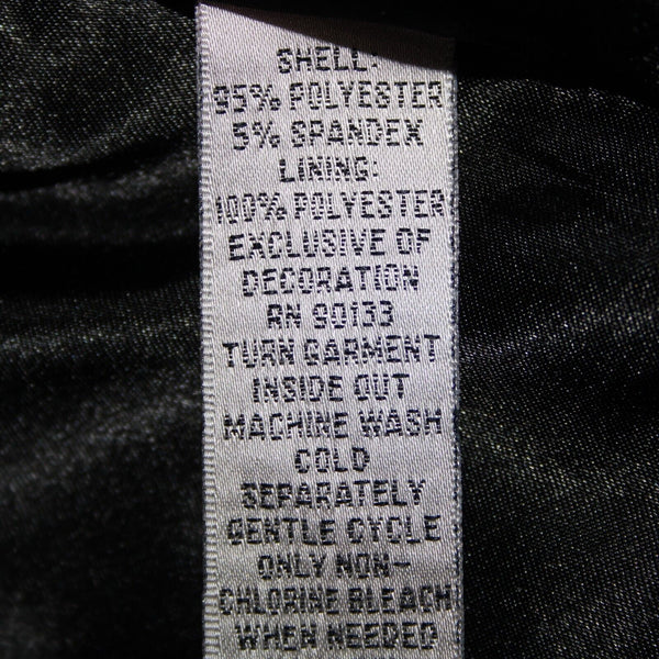 Joan Rivers Sz M Black White Silver Rhinestones Lined Collar Poly Spandex Jacket