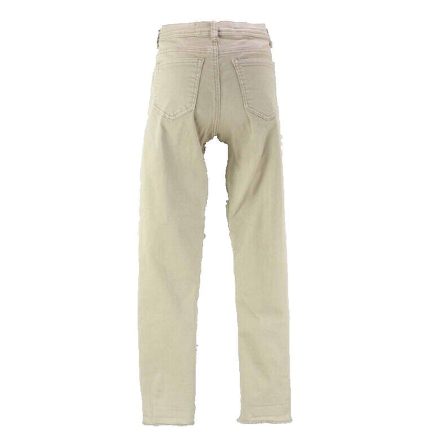 Ashley Mason NEW $29 Sz 26 X 27.5 Tan Button Destroyed Cotton Blend Jean