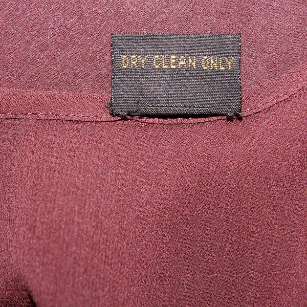 MAG NEW Sz 14 Raisin Soft Burgundy Asymmetrical Sheer 100% Silk Top