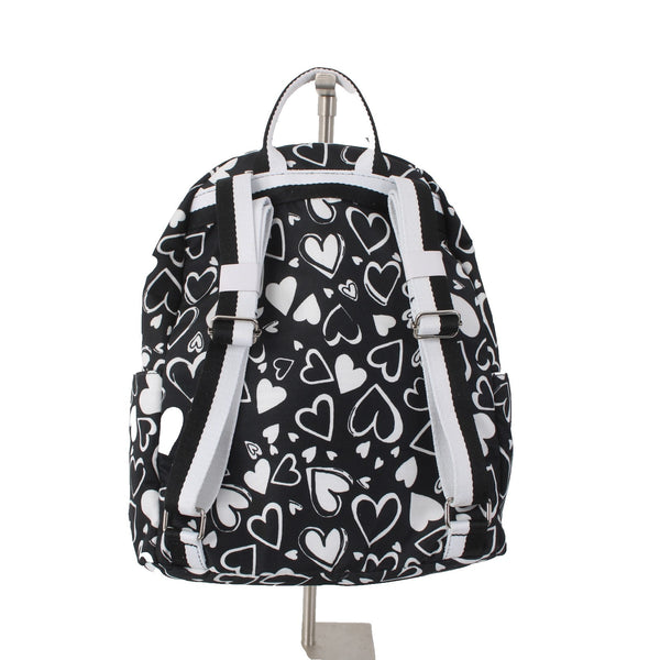 Brighton Backpack NEW Endless Love 12 x 9 x  4 Black White Heart Fabric Backpack