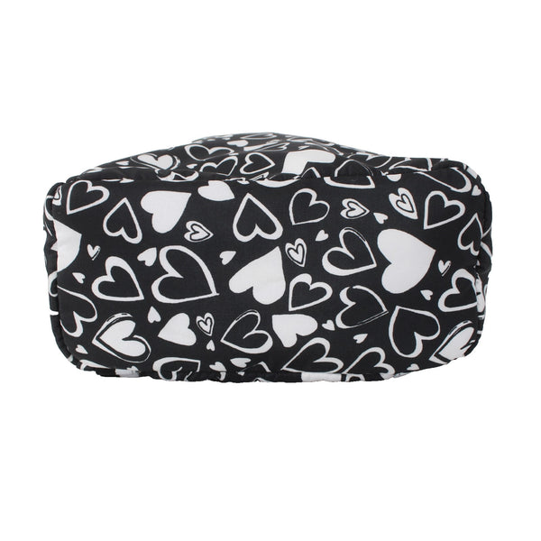 Brighton Backpack NEW Endless Love 12 x 9 x  4 Black White Heart Fabric Backpack