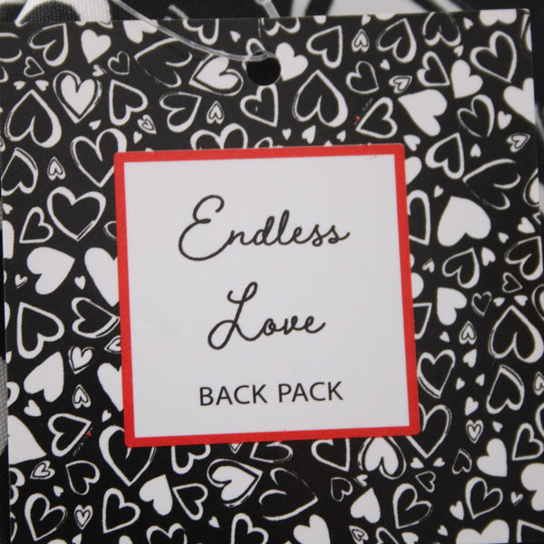 Brighton Backpack NEW Endless Love 12 x 9 x  4 Black White Heart Fabric Backpack