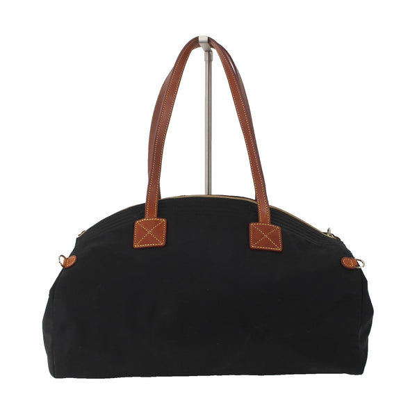 Dooney Bourke Duffle 18 x 10 x 10 Black Tan Inner Pockets Canvas Leather Tote