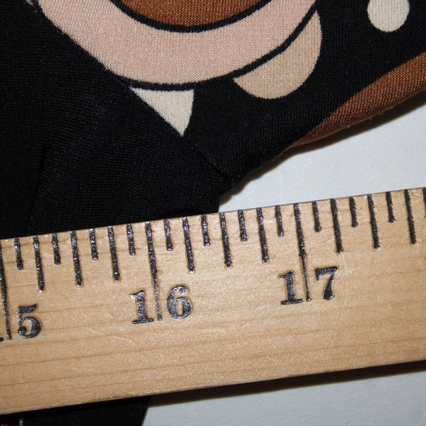 City Triangles Sz M Black Tan Brown Unlined 3/4 Sleeve Polyester Spandex Dress
