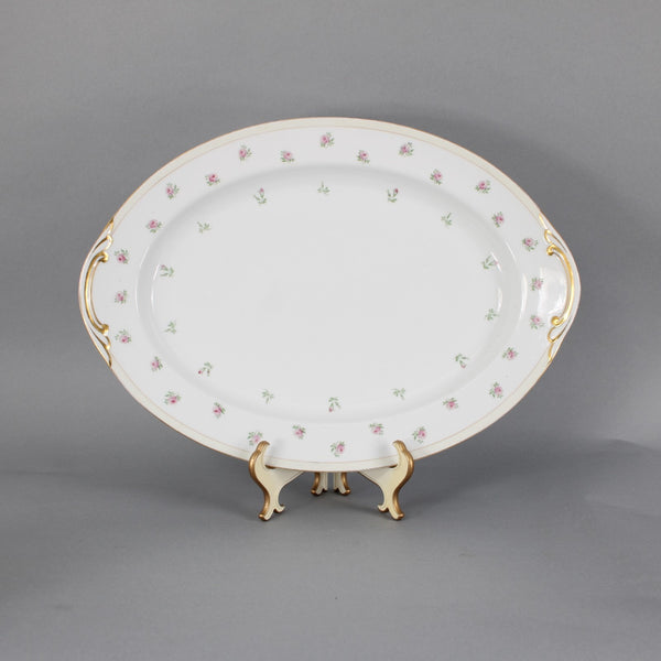 Aichi Occupied Platter 16" White Gold Multi Color Floral Japan Platter