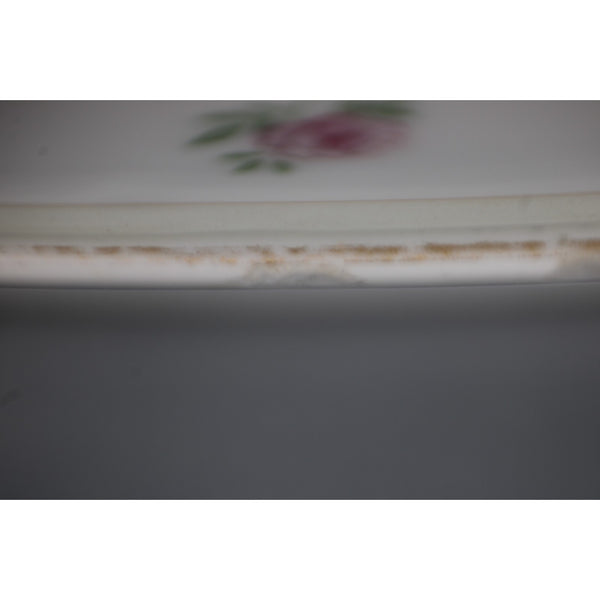 Aichi Occupied Platter 16" White Gold Multi Color Floral Japan Platter