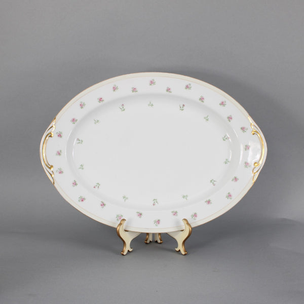 Aichi Occupied Platter 16" White Gold Multi Color Floral Japan Platter