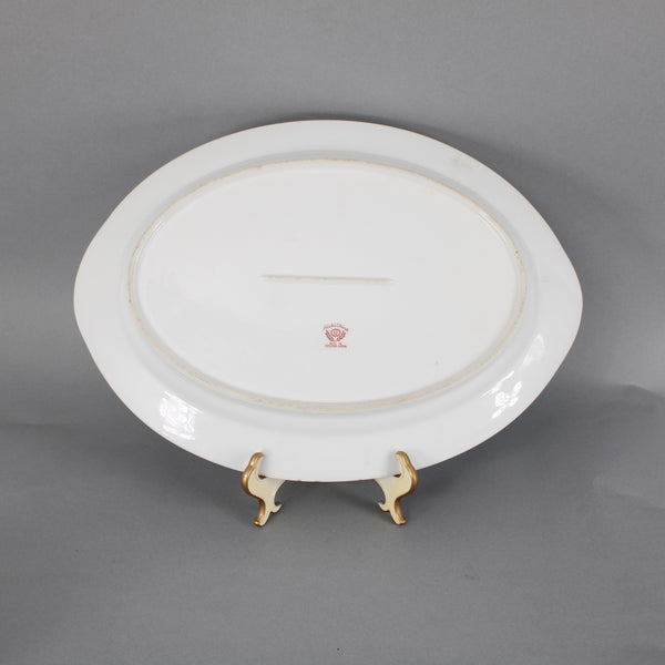 Aichi Occupied Platter 16" White Gold Multi Color Floral Japan Platter